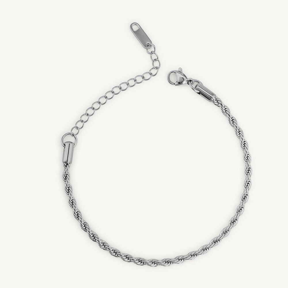 Classic Silver Rope Chain Bracelet