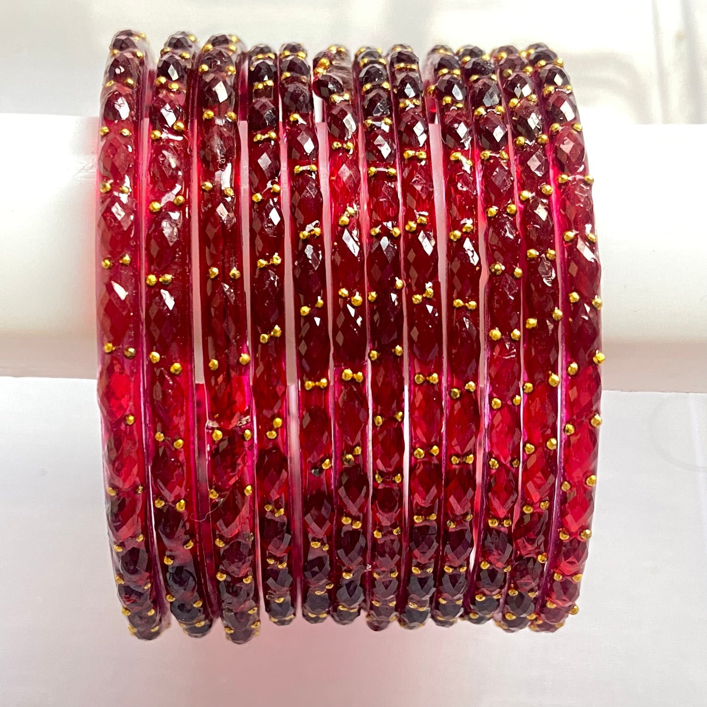 Maroon Raindrop Bangles Set