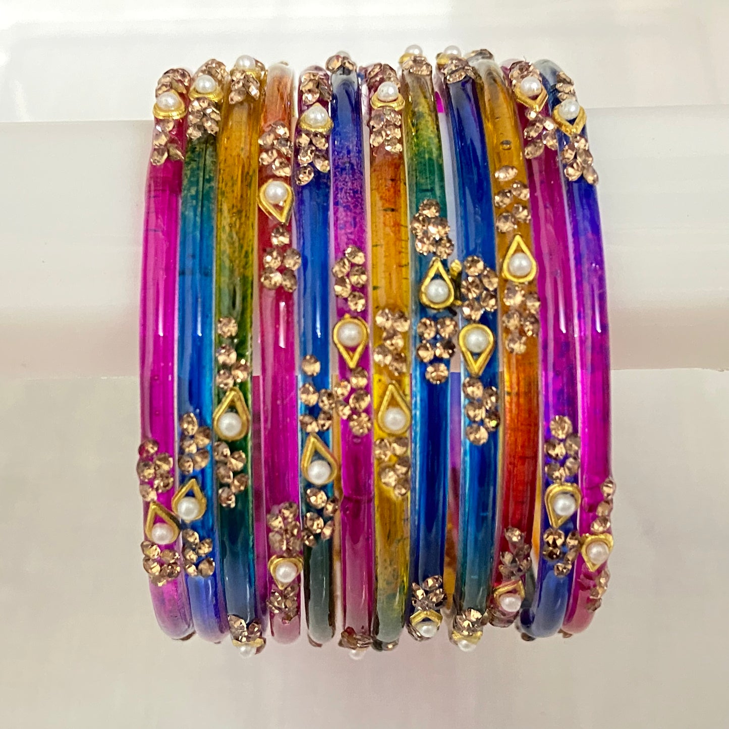 Deep Multicolor Sundari Bangles Set