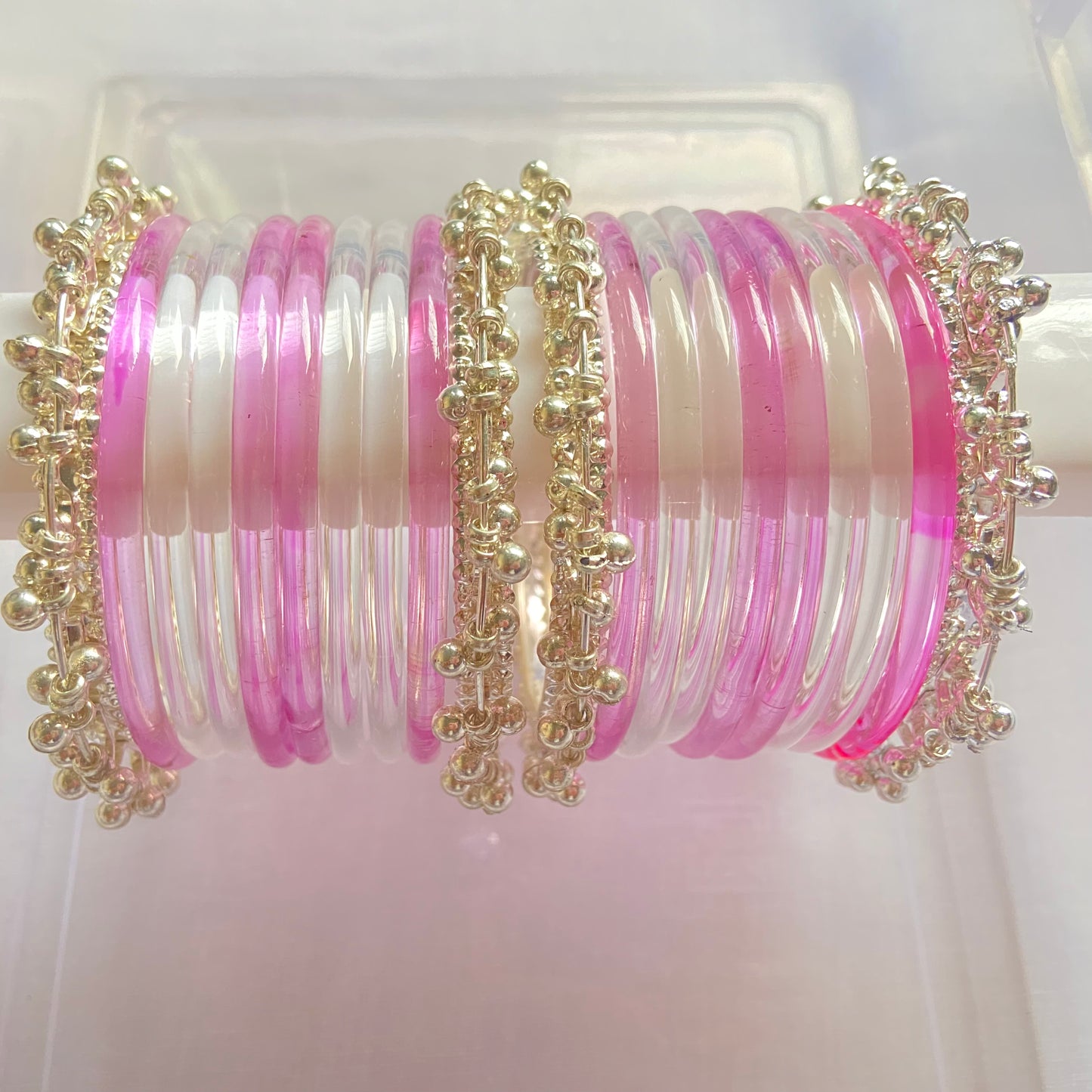Light Pink Jelly & Water Bangles Combo