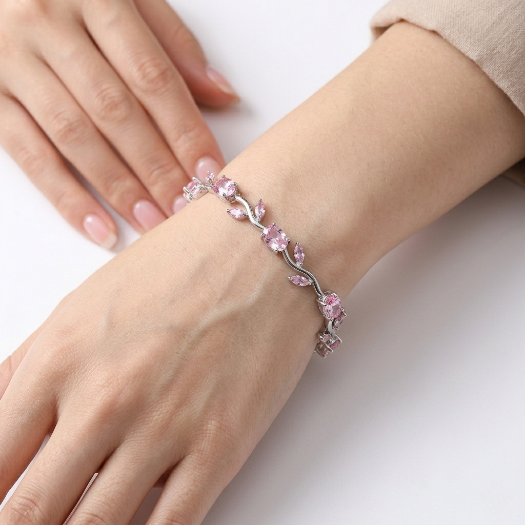 Tulip Bracelet (Silver Pink)🌷