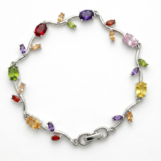 Tulip Bracelet (Silver Deep Multicolor)🌷