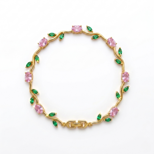 Tulip Bracelet (Pink & Green)🌷
