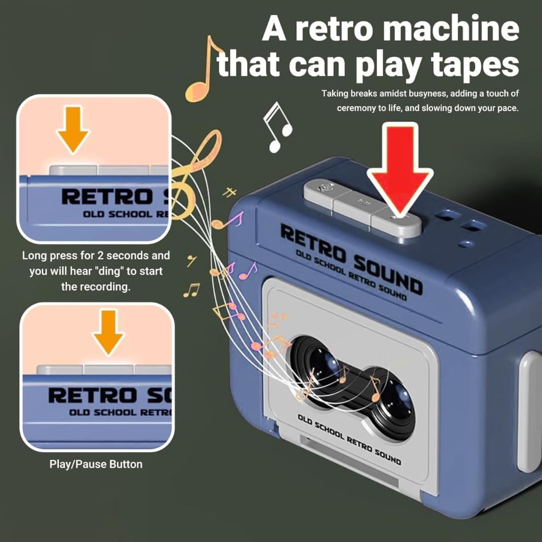 Mini Retro Tape Recorder Keychain