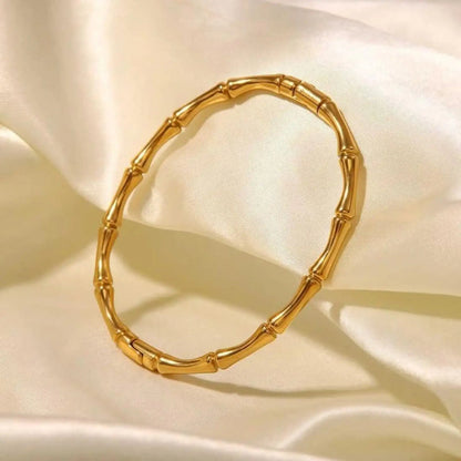 Golden Bamboo Stem Bracelet