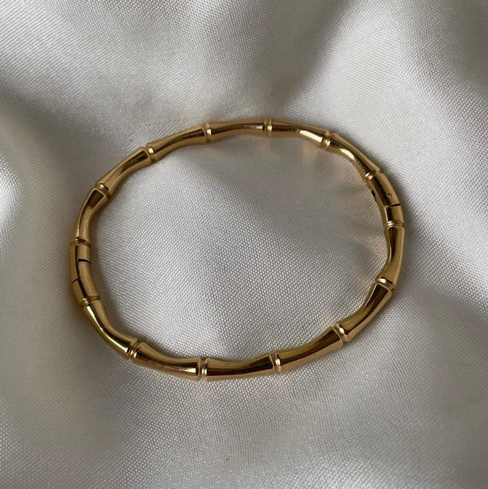 Golden Bamboo Stem Bracelet