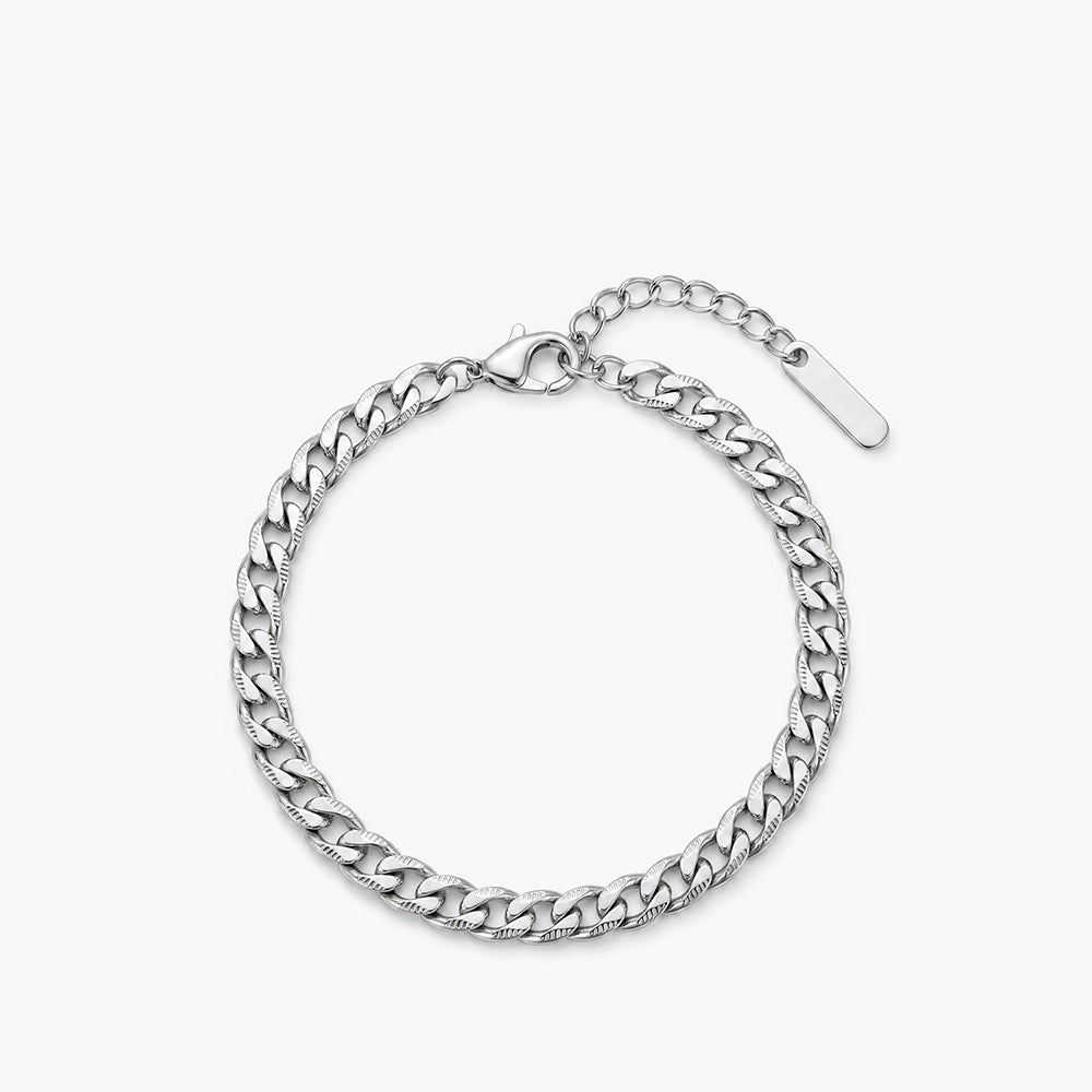 Classic Curb Chain Silver Bracelet