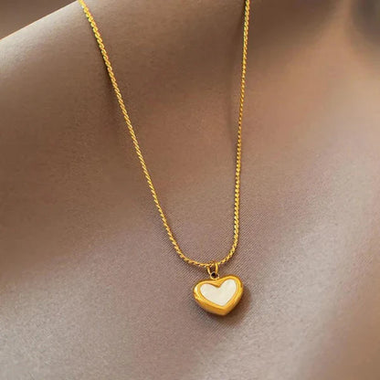 Golden Enamel Heart Chain