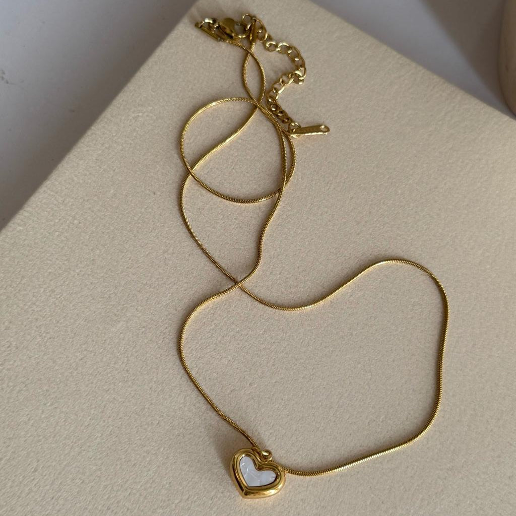Golden Enamel Heart Chain