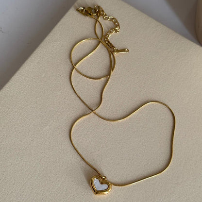 Golden Enamel Heart Chain
