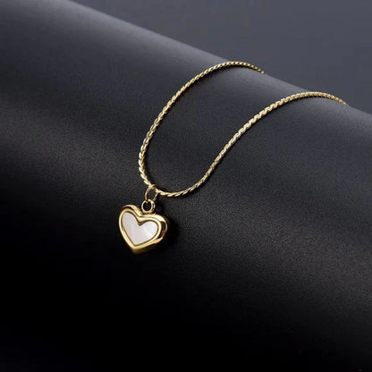Golden Enamel Heart Chain