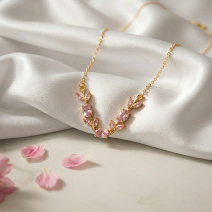 Tulip Necklace (Gold Pink)