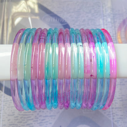 Jelly Bangles Light Pink & Light Blue Combo