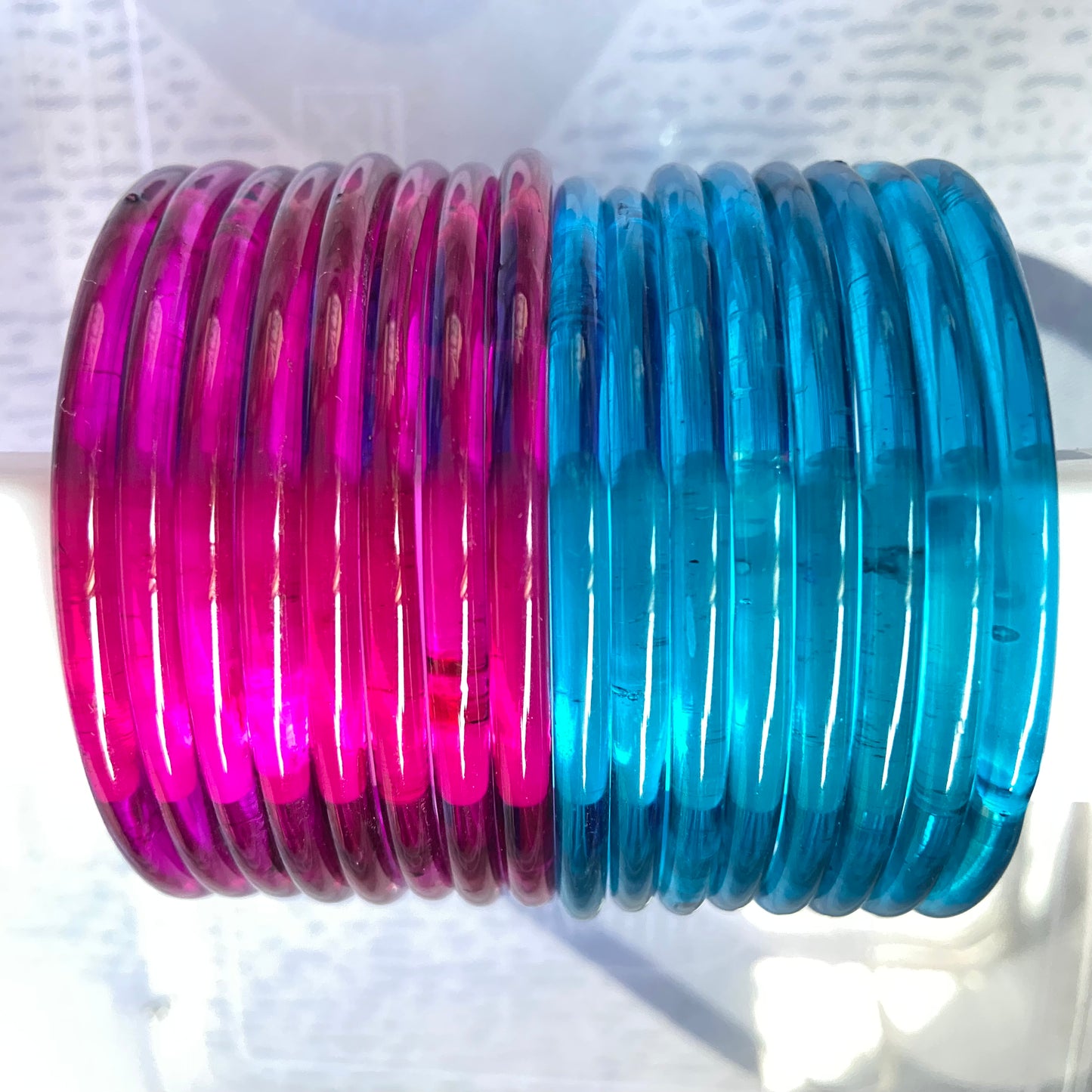 Jelly Bangles Deep Blue & Rani Pink Combo