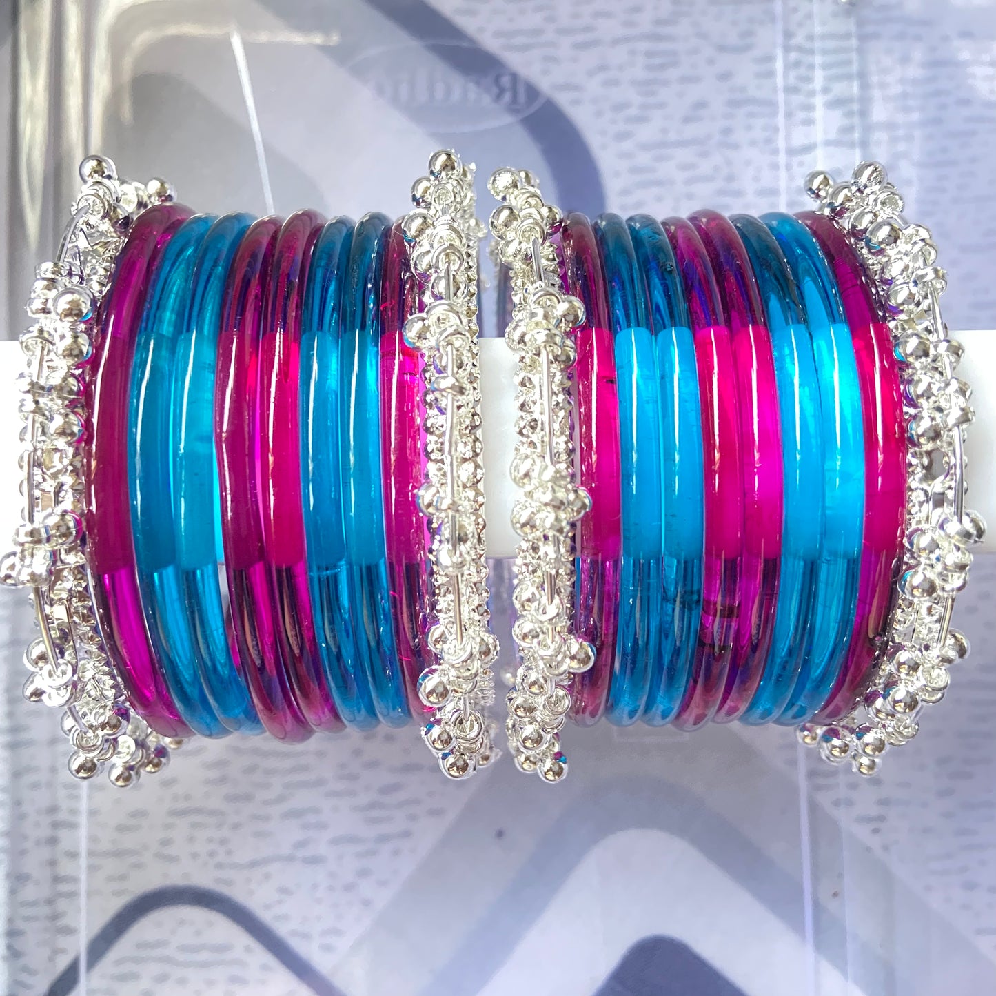 Jelly Bangles Deep Blue & Rani Pink Combo