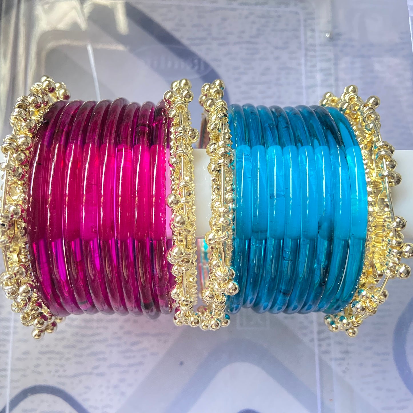 Jelly Bangles Deep Blue & Rani Pink Combo