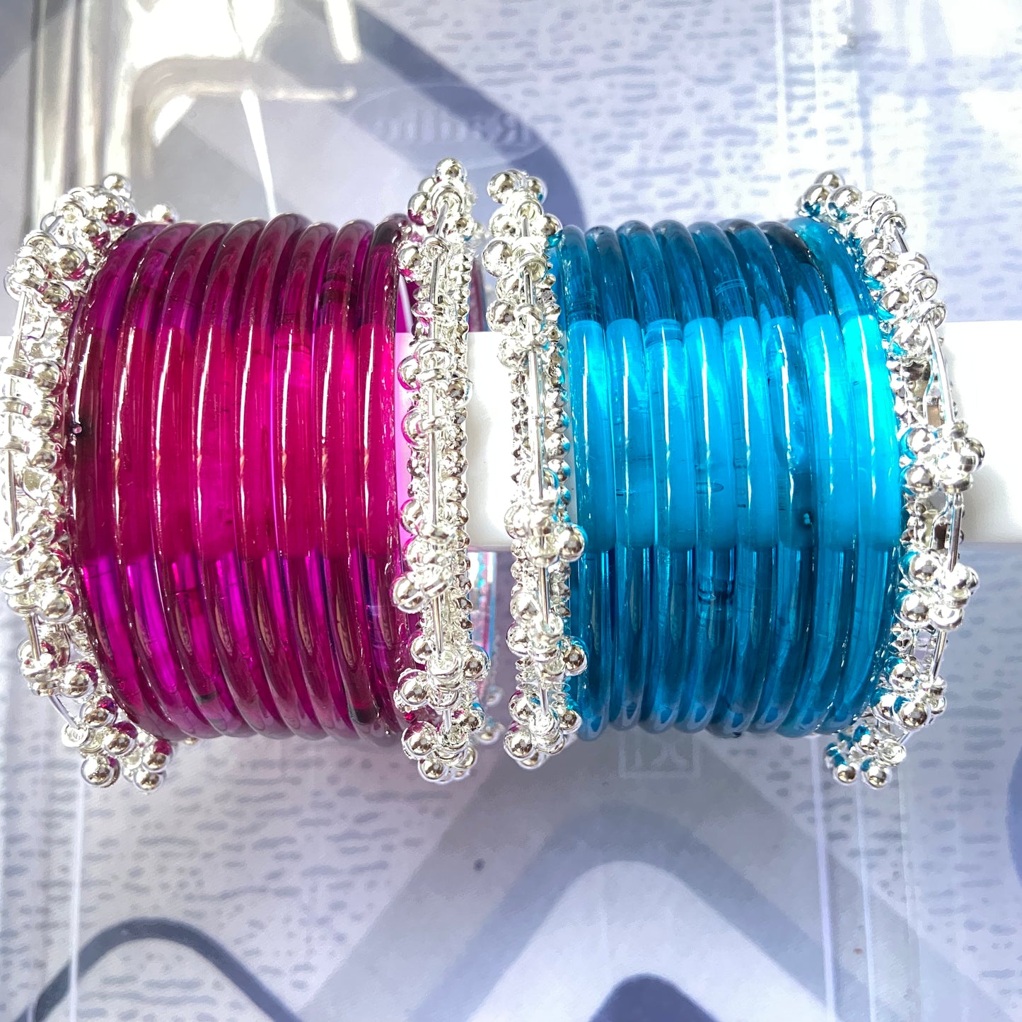 Jelly Bangles Deep Blue & Rani Pink Combo