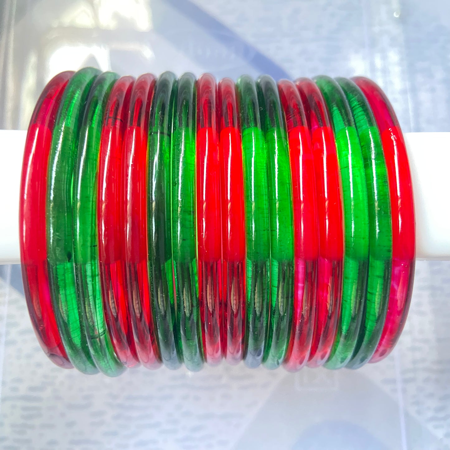 Jelly Bangles Red & Green Combo