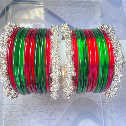 Jelly Bangles Red & Green Combo