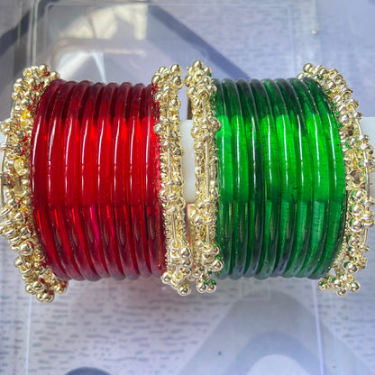 Jelly Bangles Red & Green Combo