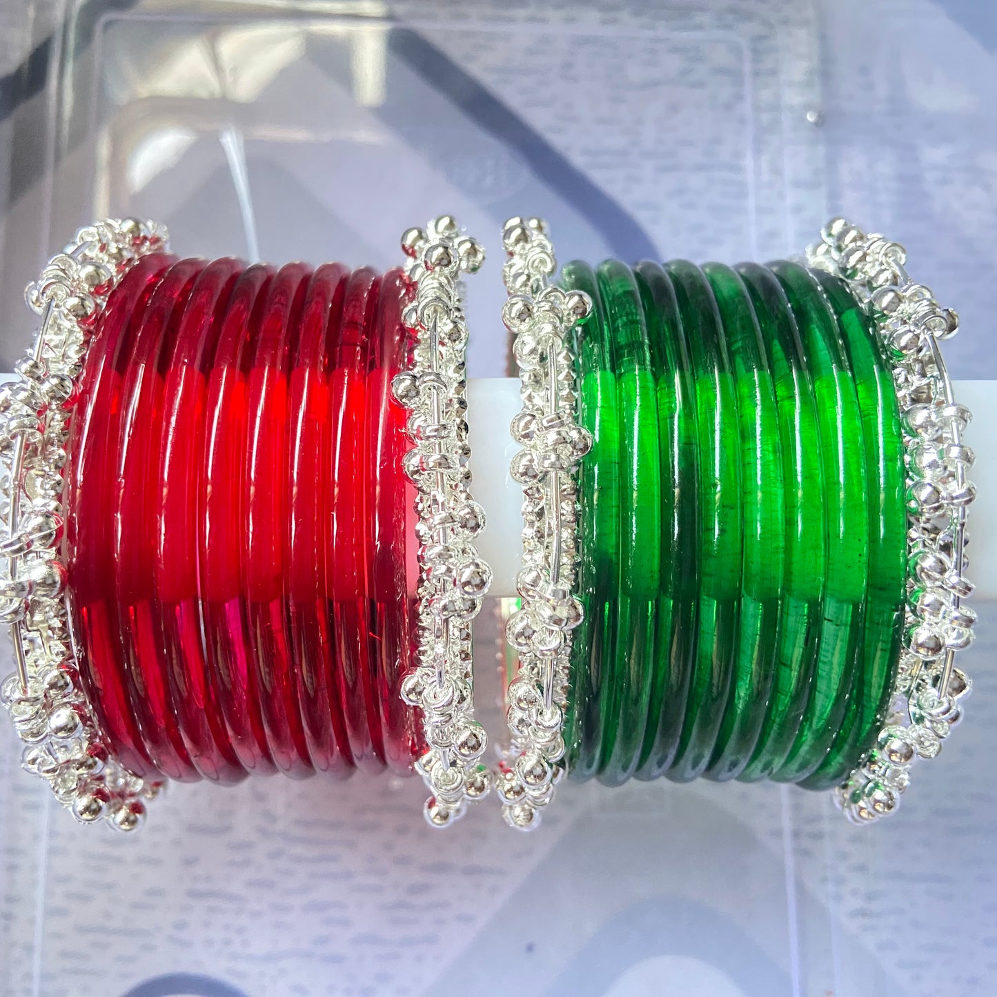 Jelly Bangles Red & Green Combo