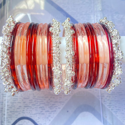 Jelly Bangles Peach & Brown Combo