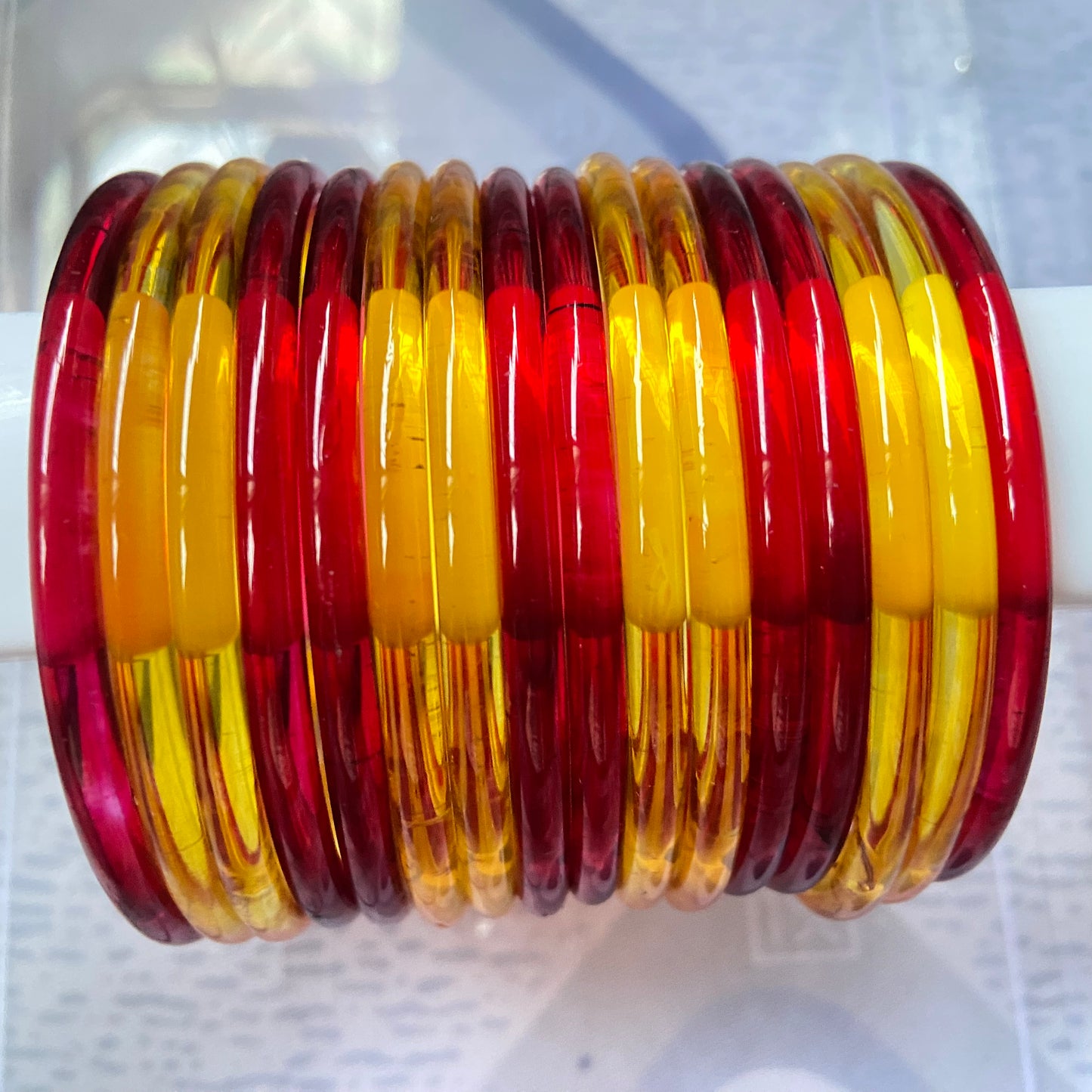Jelly Bangles Red & Golden Combo