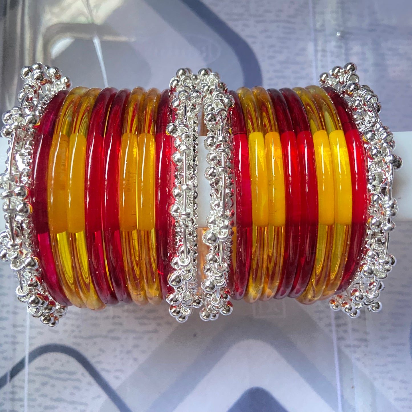 Jelly Bangles Red & Golden Combo