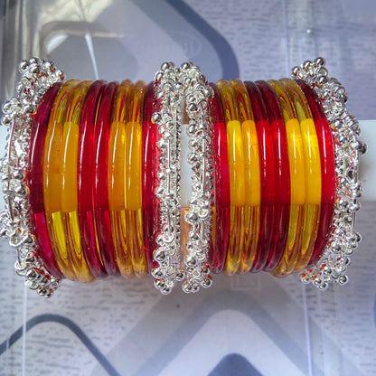Jelly Bangles Red & Golden Combo