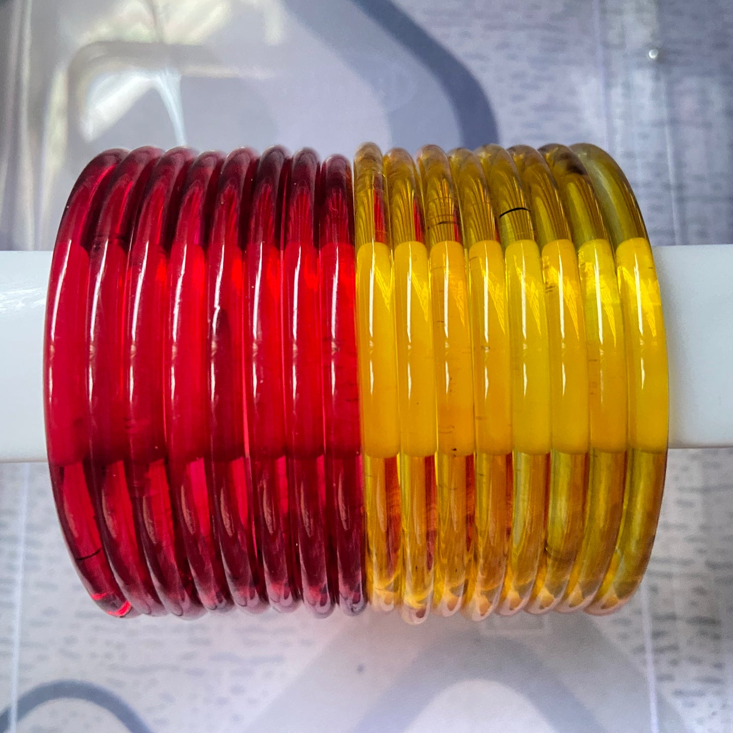 Jelly Bangles Red & Golden Combo