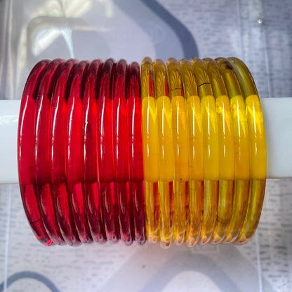 Jelly Bangles Red & Golden Combo