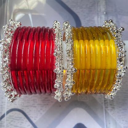 Jelly Bangles Red & Golden Combo