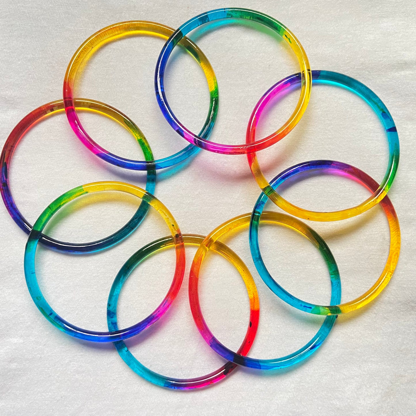 Deep Multicolor Jelly Bangles Set