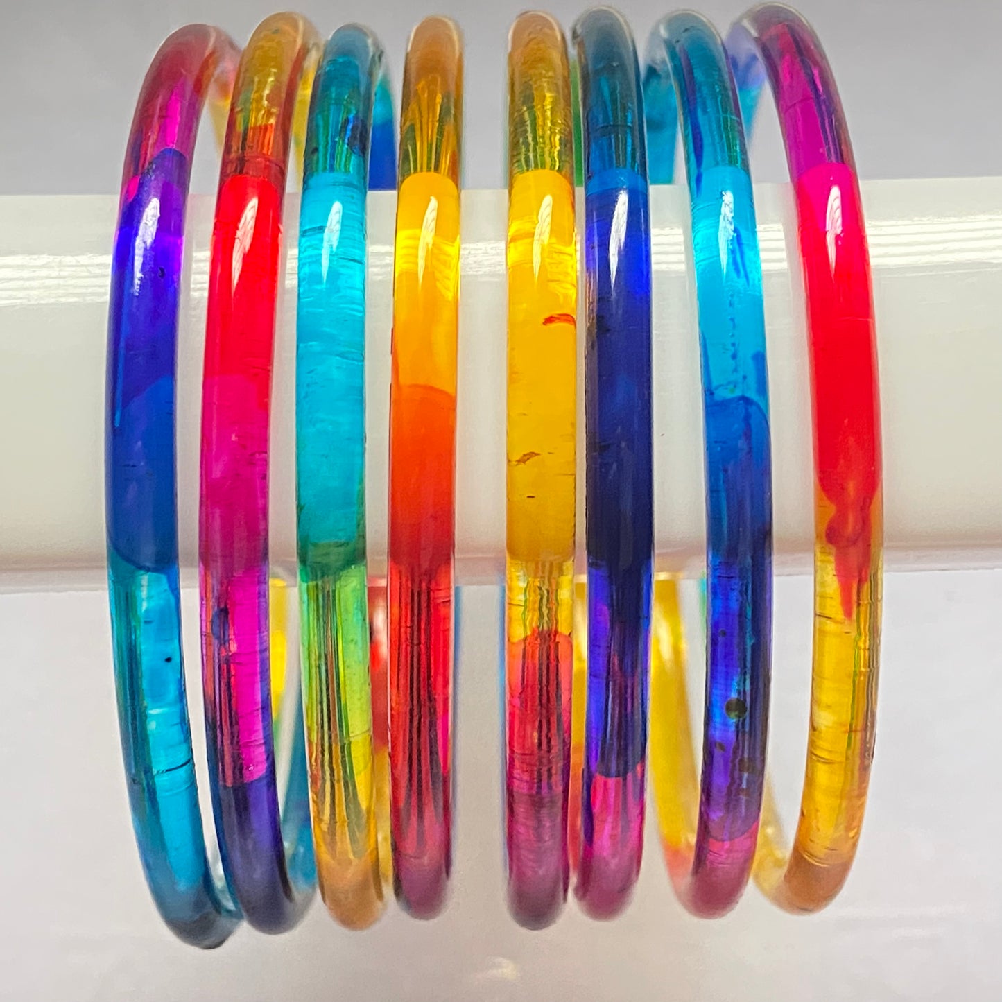 Deep Multicolor Jelly Bangles Set