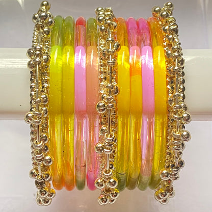Light Multicolor Jelly Bangles Set