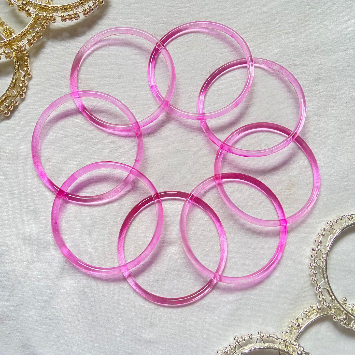 Pink Jelly Bangles Set