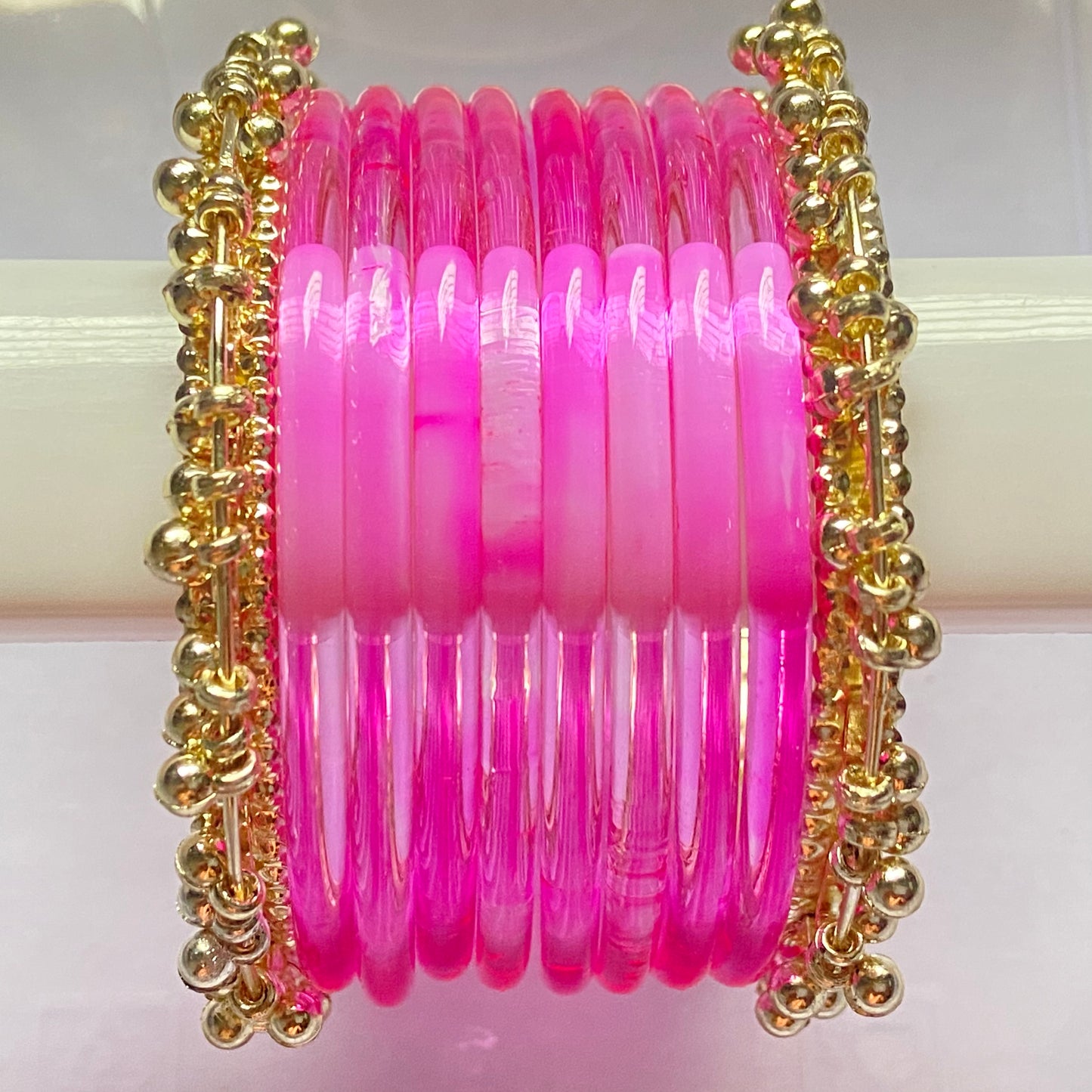 Pink Jelly Bangles Set