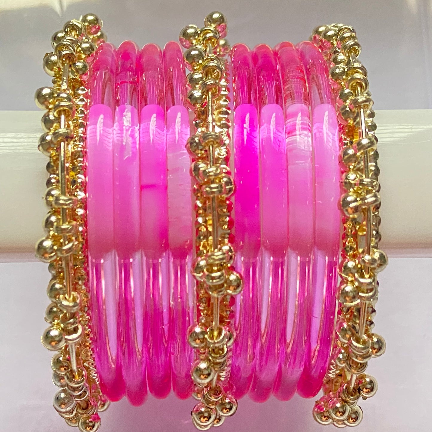 Pink Jelly Bangles Set