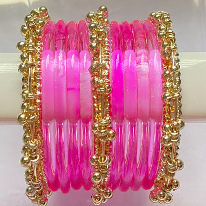 Pink Jelly Bangles Set