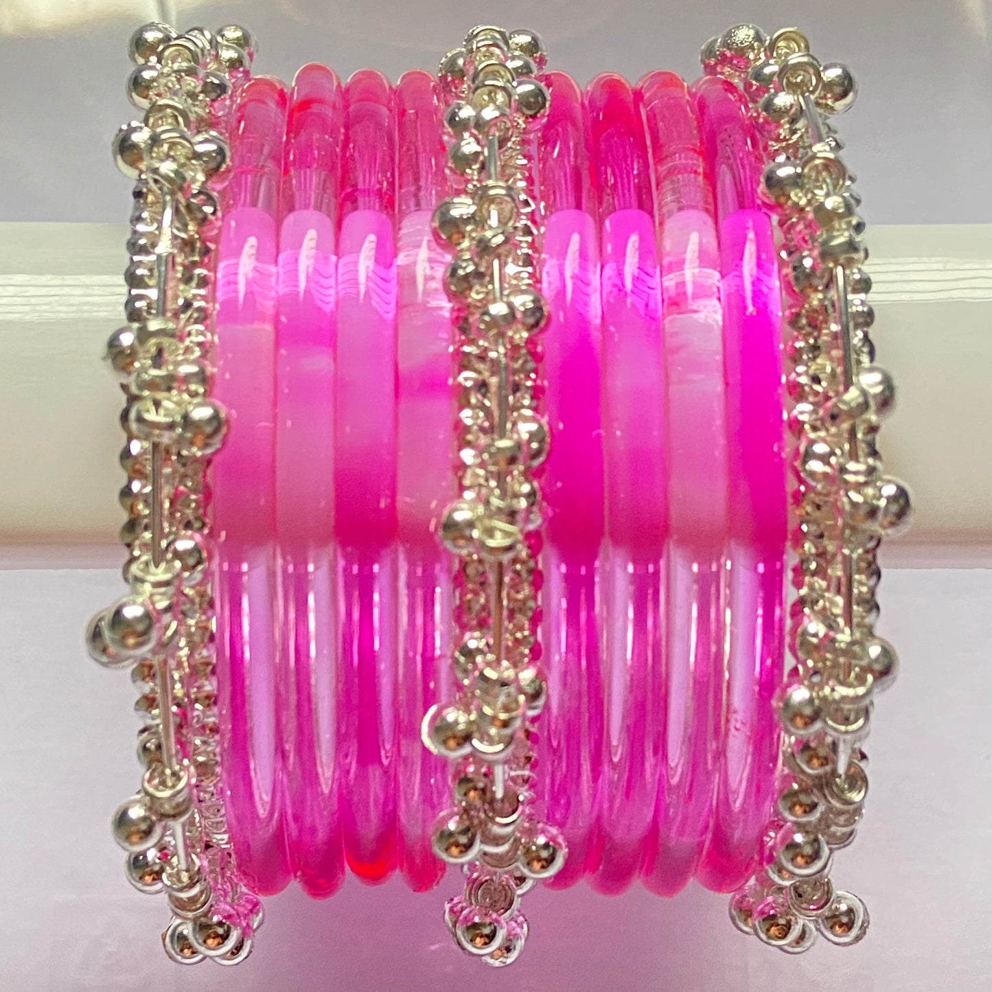 Pink Jelly Bangles Set