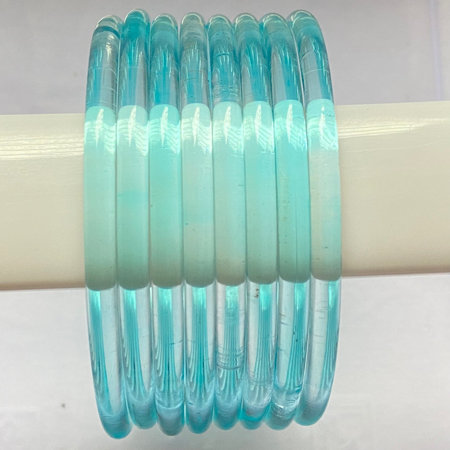 Light Blue Jelly Bangles Set