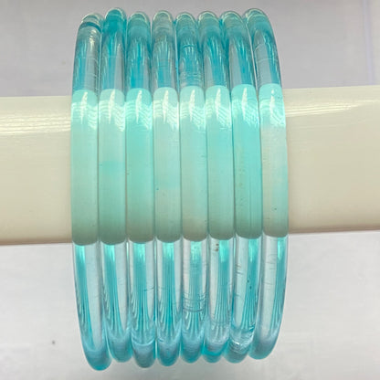 Light Blue Jelly Bangles Set