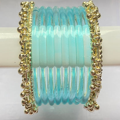 Light Blue Jelly Bangles Set