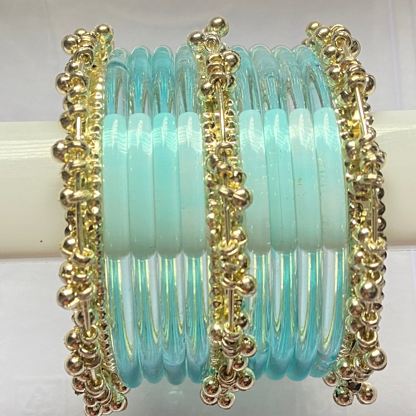 Light Blue Jelly Bangles Set