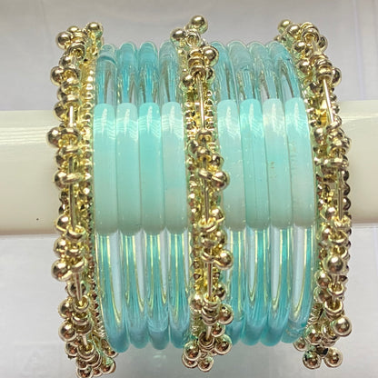Light Blue Jelly Bangles Set