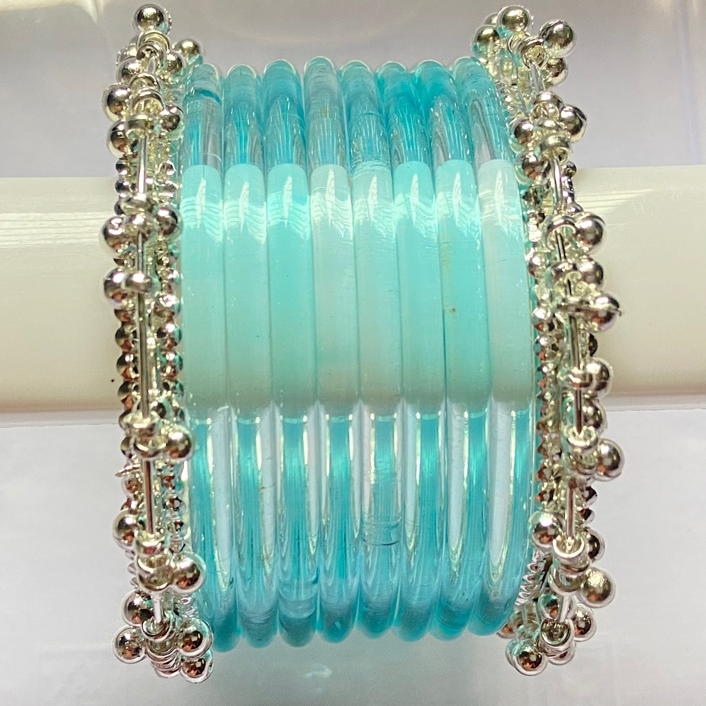 Light Blue Jelly Bangles Set