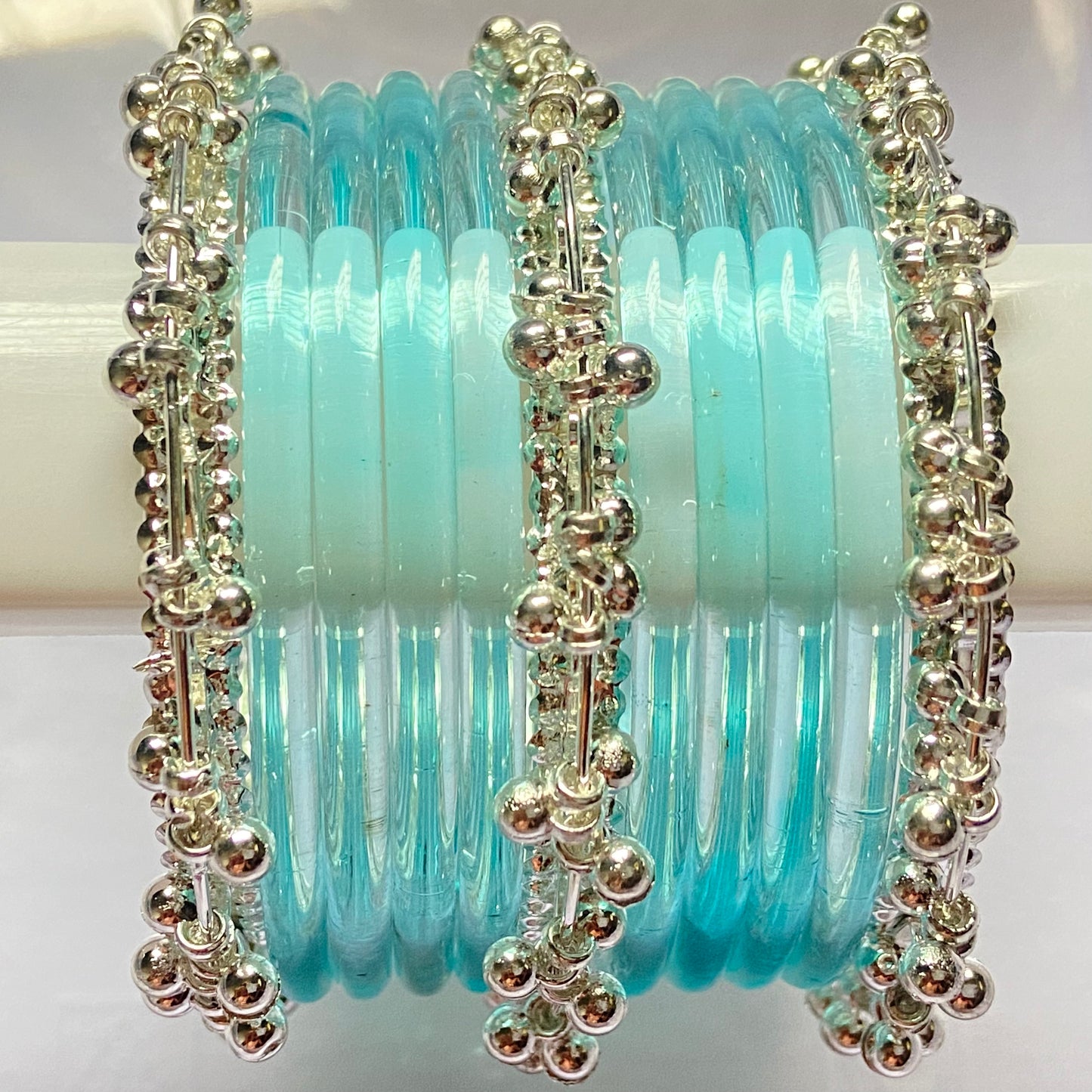 Light Blue Jelly Bangles Set