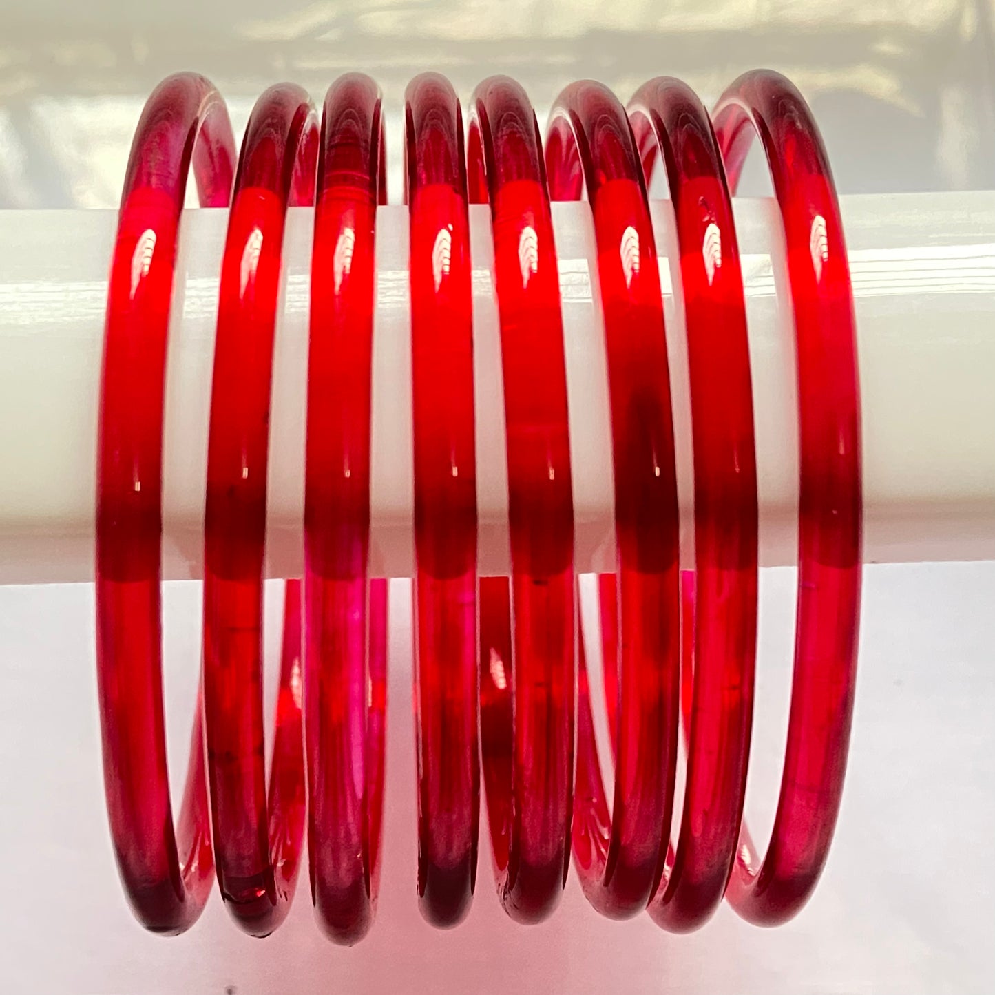 Red Jelly Bangles Set
