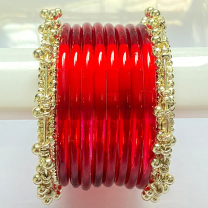 Red Jelly Bangles Set