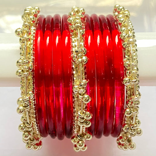 Red Jelly Bangles Set